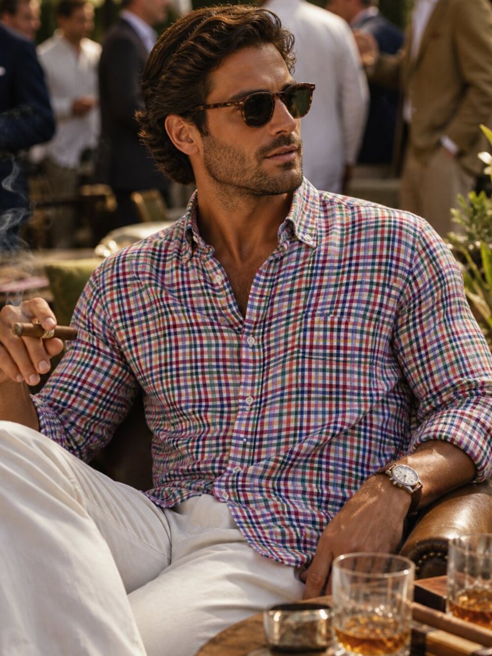 ☀️ 100% Linen Maus & Hoffman Multicolor Button Down Shirt | Made in Italy | XXL